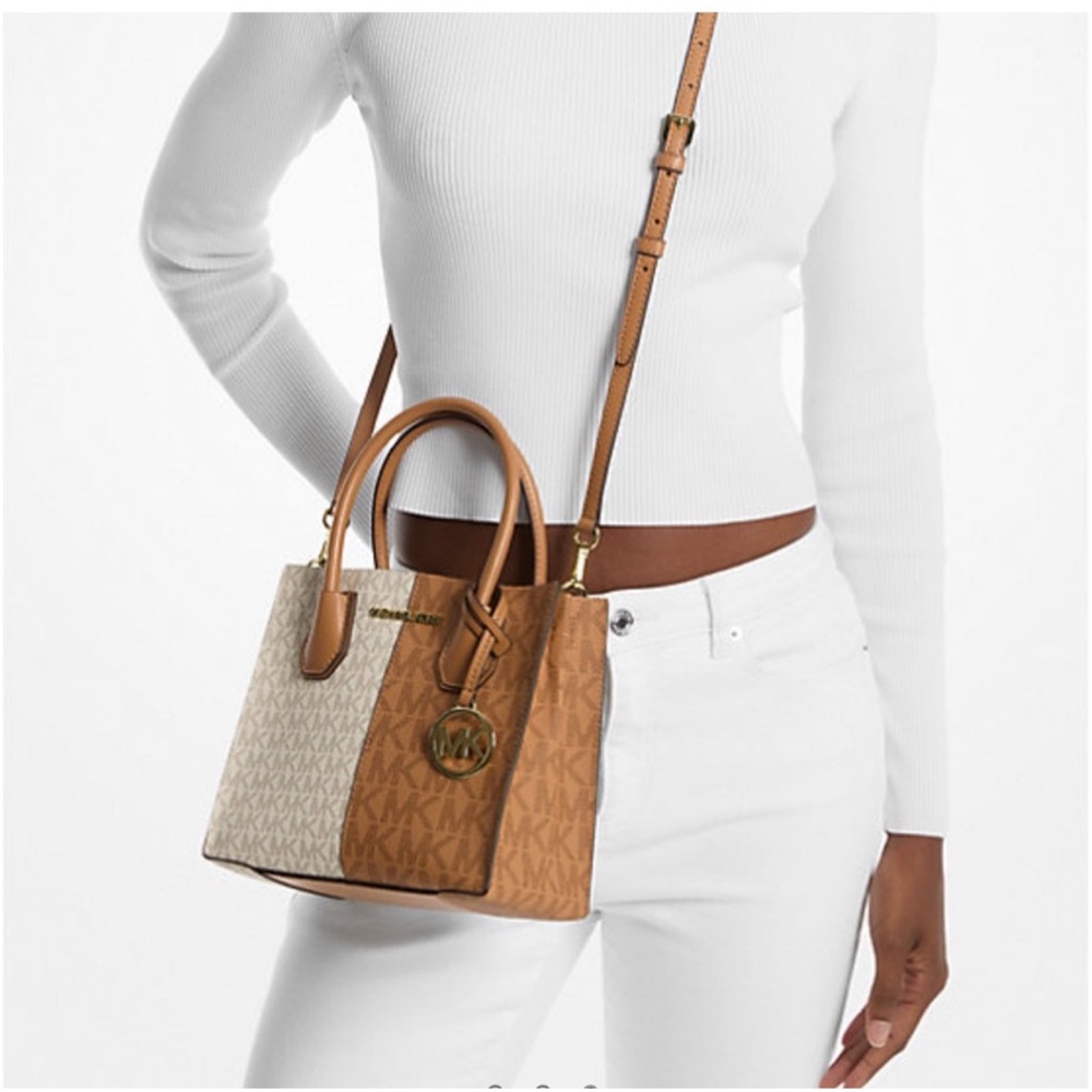 Michael Kors Mercer Medium Two-Tone
Logo Crossbody Bag - Picture 3 of 5